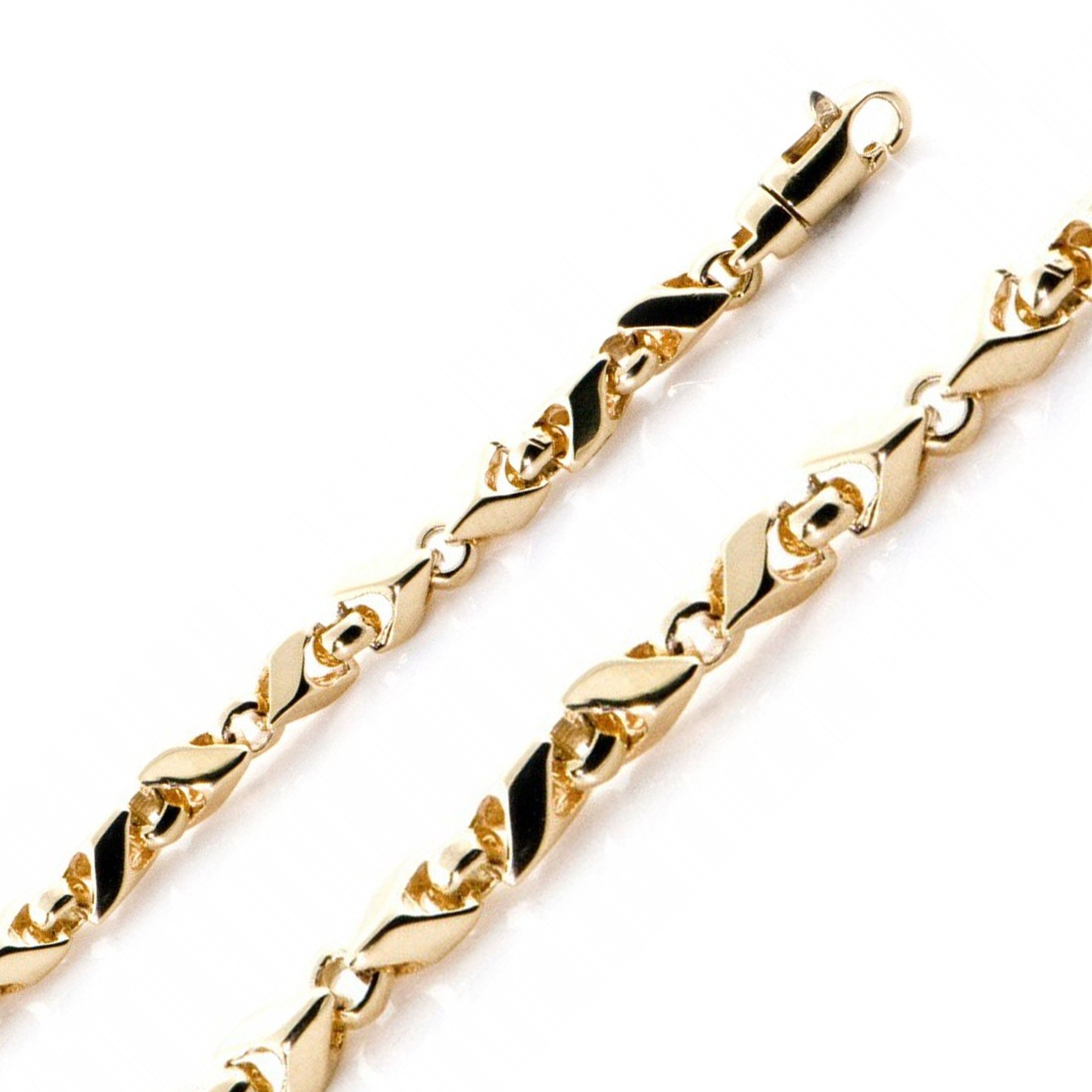 14k Yellow Gold Fancy Hand Made Bracelet 4.2mm 7 Inches